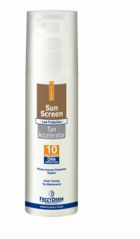 Frezyderm Sun Screen Tan Accelerator SPF10 Αντηλιακό για Πρόσωπο - Σώμα με Επιταχυντές Μαυρίσματος 150ml