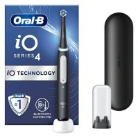 ORAL-B iO Se ries 4 Ηλεκτρική Οδοντόβουρτσα με Χρονομετρητή, Αισθητήρα Πίεσης και Θήκη Ταξιδίου Black
