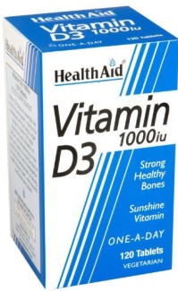 Health Aid Vitamin D3 1000 i.u. Συμπλήρωμα Διατροφής με  Βιταμίνη D3 για τη Διατήρηση της Υγείας των Οστών & του Ανοσοποιητικού 120 Ταμπλέτες