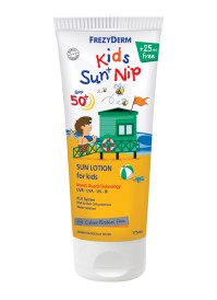 Frezyderm Kids Sun Nip SPF50 Παιδικό Αντηλιακό Γαλάκτωμα Με Εντομοαπωθητική Δράση 175ml+ ΔΩΡΟ 25ml Επιπλέον Ποσότητα