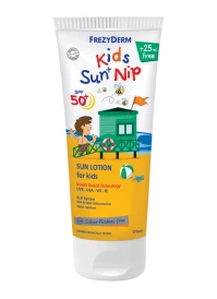 Frezyderm Kids Sun Nip SPF50 Παιδικό Αντηλιακό Γαλάκτωμα Με Εντομοαπωθητική Δράση 175ml+ ΔΩΡΟ 25ml Επιπλέον Ποσότητα