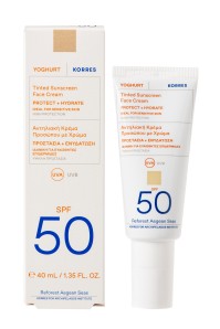 Korres Yoghurt Sunscreen Face Cream SPF50 Tinted Αντηλιακή Κρέμα Προσώπου με Χρώμα 40ml