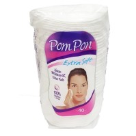 Mega Pom Pon Δίσκοι Ντεμακιγιάζ Extra Soft Μεγάλα, 40 Τεμαχια