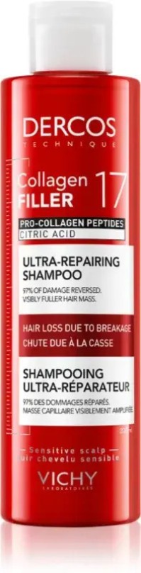 Vichy Dercos Collagen 17 Filler Shampoo- Σαμπουάν για Τριχόπτωση που Οφείλεται στο Σπάσιμο της Τρίχας 200 mL