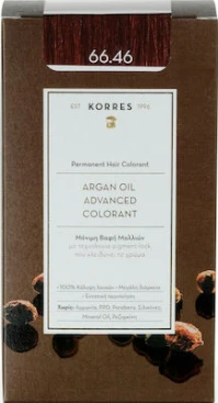 Korres Argan Oil Advanced Colorant Βαφή Μαλλιών 66.46 Έντονο Κόκκινο Βουργουνδίας 50ml