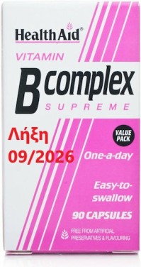 Health Aid B Complex Supreme Συμπλήρωμα Διατροφής με Σύμπλεγμα Βιταμινών Β για Διατήρηση της Υγείας του Νευρικού Συστήματος 90 Κάψουλες