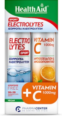Health Aid Electrolytes Sport & Vitamin C 1000mg Πορτοκάλι 2 x 20 αναβράζοντα δισκία