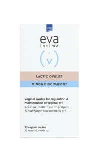 Intermed Eva Intima Lactic Ovules Minor Discomfort pH 3.8 Για Τη Ρύθμιση - Διατήρηση του Φυσιολογικού Κολπικού PH 10 Υπόθετα