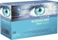 Helenvita Blephacare Duo Wipes Μαντηλάκια Καθαρισμού & Απολύμανσης για την Περιοχή των Ματιών, 14 wipes