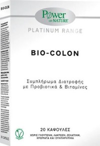 Power Of Nature Platinum Range Bio-Colon Προβιοτικά 20 κάψουλες