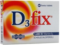 Uni-pharma D3 Fix 1200 IU  Tablets 60tabs , Συμπλήρωμα Διατροφής με Βιταμίνη D3 60 Δισκία