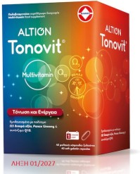 Vianex Altion Tonovit Συμπλήρωμα Διατροφής Με Ωμέγα 3, Q10 Και Ginseng, 40 Μαλακές Κάψουλες