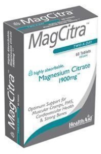 Health Aid Magcitra 1900mg Συμπλήρωμα Διατροφής με Μαγνήσιο Κιτρικό για Υποστήριξη του Νευρικού & Μυικού Συστήματος 60 Ταμπλέτες