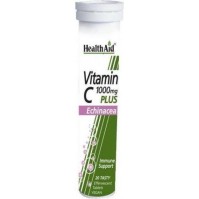Health Aid Vitamin C 1000mg Plus Echinacea Συμπλήρωμα Διατροφής με Βιταμίνη C & Echinacea με Γεύση Λεμόνι για Ενίσχυση του Ανοσοποιητικού 20 Αναβράζουσες Ταμπλέτες