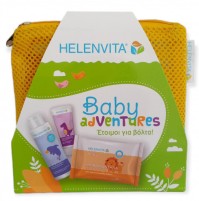 Helenvita Promo Baby Adventures Baby All Over Cleanser 100ml & Baby Nappy Rash Cream 20ml & Baby Wipes 20 τεμ & Νεσεσέρ