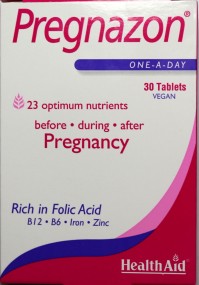 Health Aid Pregnazon Συμπλήρωμα Διατροφής με Φολικό Οξύ, Ινοσιτόλη, Βιταμίνες & Μέταλλα Για Πριν, Κατά & Μετά την Εγκυμοσύνη 30 Ταμπλέτες