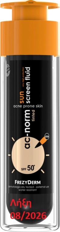 Frezyderm AC Norm Sunscreen Fluid Sun Tinted SPF50+ Αντηλιακό Προσώπου Σε μορφή Πούδρας Με Χρώμα 50ml