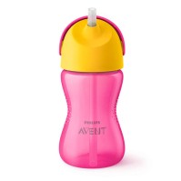 Philips Avent Παιδικό Ποτηράκι Bendy από Πλαστικό Ροζ 300ml για 12m+