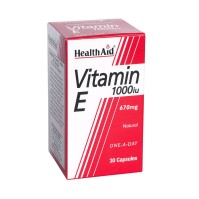 Health Aid  Vitamin E 1000iu Συμπλήρωμα Διατροφής με Βιταμίνη Ε για Ενδυνάμωση & Αντιοξειδωτική Δράση 30 Κάψουλες