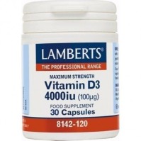 Lamberts Vitamin D3 4000iu, Πρόληψη Της Οστεοπόρωσης & Σωστή Ανάπτυξη και Υγεία Του Μυοσκελετικού Συστήματος 30 Κάψουλες