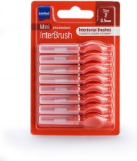 Intermed Ergonomic Mini Μεσοδόντια Βουρτσάκια  0.5mm Κόκκινα 8τμχ