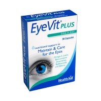 Health Aid EyeVit Plus Συμπλήρωμα Διατροφής με Βιταμίνες, Καροτενοειδή, Ω3, Μύρτιλο & Αντιοξειδωτικά για Προστασία των Ματιών 30 Ταμπλέτες