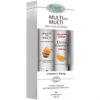 Power Of Nature Multi + Multi με Στέβια 20 αναβράζοντα δισκία & Vitamin C 500mg Πορτοκάλι 20 αναβράζοντα δισκία