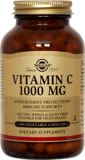 Solgar Βιταμίνη C 1000mg 100 Φυτικές Κάψουλες