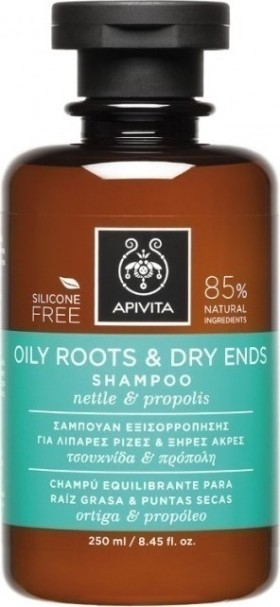 Apivita Oily Roots Dry Ends Σαμπουάν για Βαθύ Καθαρισμό για Λιπαρά Μαλλιά 250ml