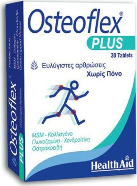 Health Aid Osteoflex Plus Συμπλήρωμα Διατροφής με Γλυκοζαμίνη, Χονδροϊτίνη, Κολλαγόνο & MSM για Ξεκούραστες Αρθρώσεις 30 Ταμπλέτες