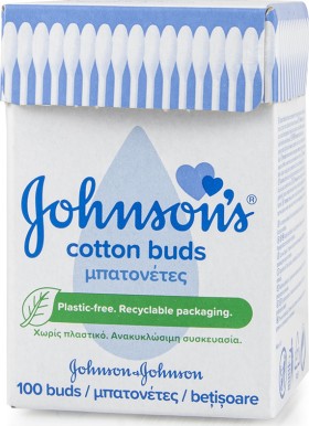 Johnson & Johnson Μπατονέτες σε Ανακυκλώσιμη Συσκευασία 100τμχ