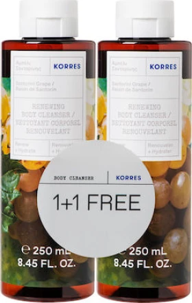 Korres Αφρόλουτρο Αμπέλι Σαντορίνης 250ml 1+1