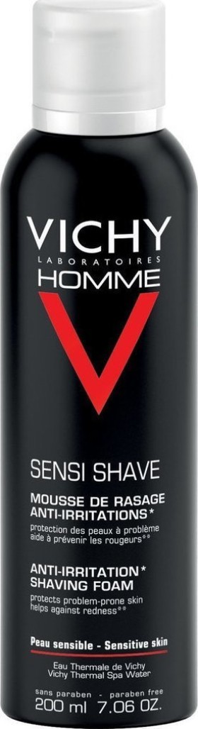 Vichy Homme Αnti Irritation Shaving Foam Αφρός Ξυρίσματος για Ευαίσθητες Επιδερμίδες 200ml