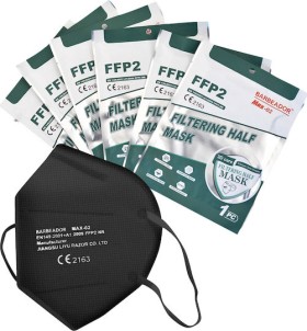 Max Barbeador Max-02 Filtering Half mask FFP2 Μαύρο σε Φάκελο 20τμχ