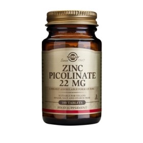 Solgar Zinc Picolinate 22mg 100 ταμπλέτες