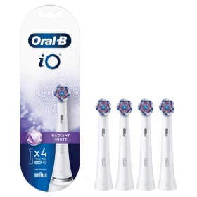 Oral-B iO Radiant Ανταλλακτικές Κεφαλές για Ηλεκτρική Οδοντόβουρτσα Λευκό 4τμχ