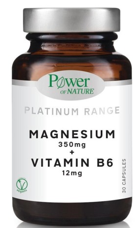Power Of Nature Platinum Range Magnesium 350mg + Vitamin B6 12mg 30 κάψουλες