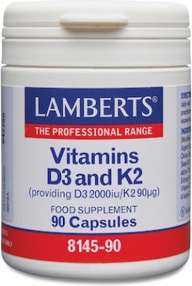 Lamberts Vitamins D3 2000iu & K2 90μg 90 κάψουλες
