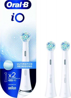 Oral-B iO Ultimate Clean White Ανταλλακτικές Κεφαλές για Ηλεκτρική Οδοντόβουρτσα 2τμχ