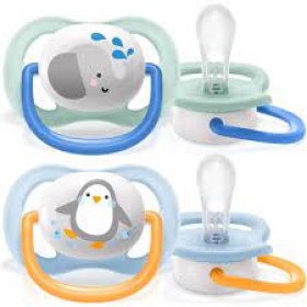 Philips Avent Ultra Air Ορθοδοντική Σιλικόνης Elephant/Penguin 0-6m 2τμχ