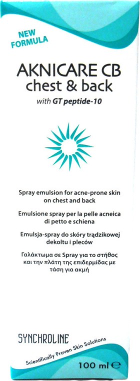 Synchroline Aknicare Spray Για Περιπτώσεις Ακμής Στην Πλάτη & Στέρνο - 100ml
