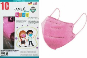 Famex Παιδικές Μάσκες Προστασίας FFP2 NR Ροζ 10 Τεμάχια σε Κουτί
