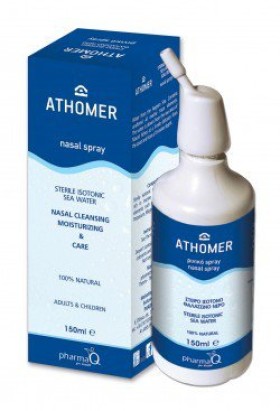 PharmaQ Athomer Ισότονο Διάλυμα Θαλασσινού Νερού για τον Καθαρισμό, την Ενυδάτωση & την Αποσυμφόρηση των Ρινικών Κοιλοτήτων, 150ml