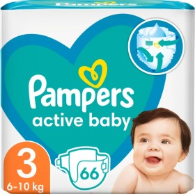 Pampers Active Baby Πάνες με Αυτοκόλλητο No. 3 για 6-10kg 66τμχ