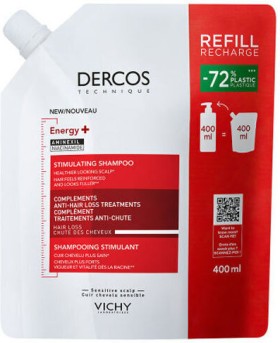 Vichy Dercos Energy+ Refill Δυναμωτικό Σαμπουάν Κατά της Τριχόπτωσης με Aminexil® & Νιασιναμίδη 400ml