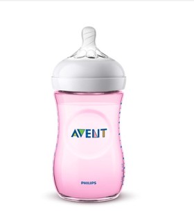 Avent Philips Natural Πλαστικό Μπιμπερό Ροζ 0-12m+ [SCF 034/17] 260ml