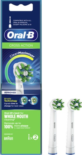 Oral-B Cross Action CleanMaximiser Improved Black Edition Ανταλλακτικές Κεφαλές για Ηλεκτρική Οδοντόβουρτσα 80347920 2τμχ
