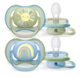 Philips Πιπίλα Σιλικόνης Ultra Air για 0-6 μηνών Sun/Rainbow Green/Light Blue