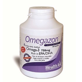 Health Aid Omegazon Συμπλήρωμα Διατροφής με Ωμέγα-3 Λιπαρά Οξέα για Καλή Λειτουργία της Καρδιάς & του Κυκλοφορικού 750mg 120 Κάψουλες