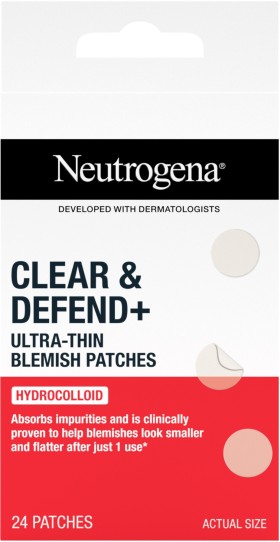 Neutrogena Clear & Defend+ Ultra-Thin Blemish Patches Για Επιδερμίδες Με Ατέλειες & Τάση Ακμής 30τμχ